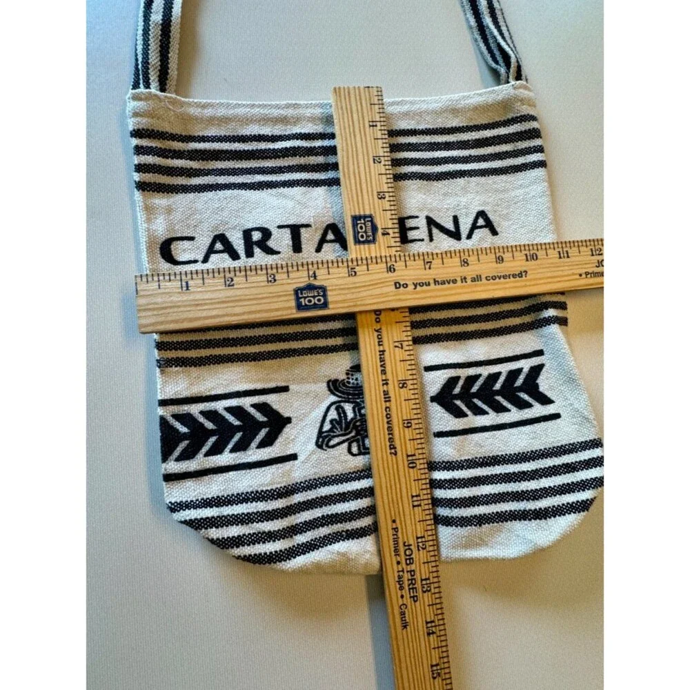 Columbian Cartagena Mochila Crossbody Bag Cream Black Print
